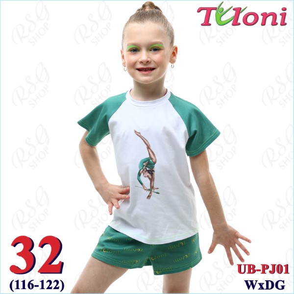 Schlafanzug Tuloni mod. Julia col. White x Dr.Green Gr. 32 (116-122) PJ01-32