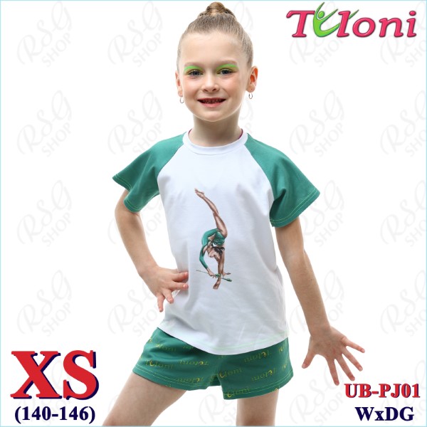 Schlafanzug Tuloni mod. Julia col. White x Dr.Green Gr. XS (140-146) PJ01-XS