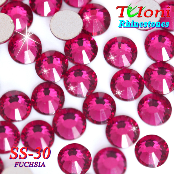Strass Tuloni SS30 col. Fuchsia 288 mod. Stile HotFix Flat Back